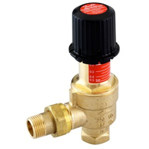 003L6003 AVDO 15 Corner, Inlet female DN15, Outlet male (with union) DN15, 0.05-0.5 bar By Pass Valve