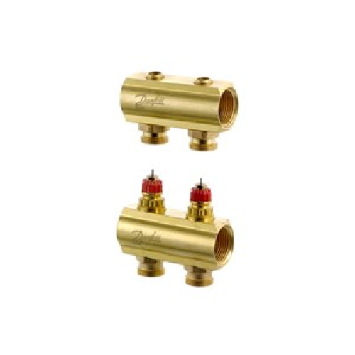 088U0502 FHF 2 Collector Without Flowmeter Suitable for Automation 2 Mouth Manifold Set, Flow, Return, Brass 088U0502 FHF 2 Collector Without Flowmeter Suitable for Automation 2 Mouth Manifold Set, Flow, Return, Brass