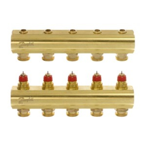 088U0505 FHF 5 Automated Collector Without Flowmeter 5 Mouth Manifold Set, Flow, Return, Brass