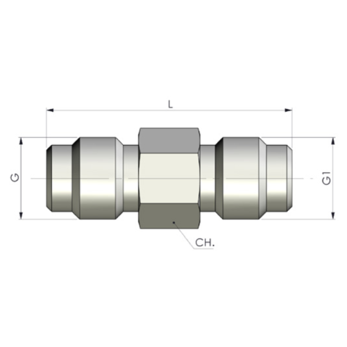 40GD0000 M 16*2 - M16*2 STAINLESS PRESSURE MEASURING HOSE INTERMEDIATE FITTING