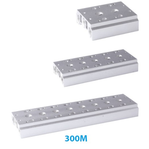 300M-8F 3/8" ALUMINUM VALVE PLATE 5/2-5/3 Octuple 3/8" 5/2-5/3 Octuple
