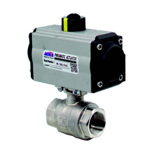 HK2PAVT-65 SINGLE ACTING PNEUMATIC ACTUATOR 2 PIECE 304 STAINLESS BALL VALVE 2 1/2'' 105 mm-17 mm