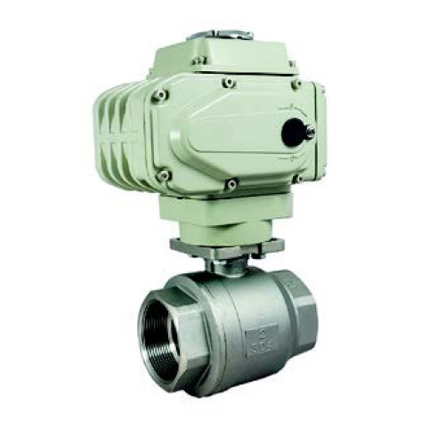 HK2PEAKV-DN40 2 PIECE STAINLESS BALL VALVE WITH ELECTRIC ACTUATOR 1-1/2'' A500 12-24 VDC