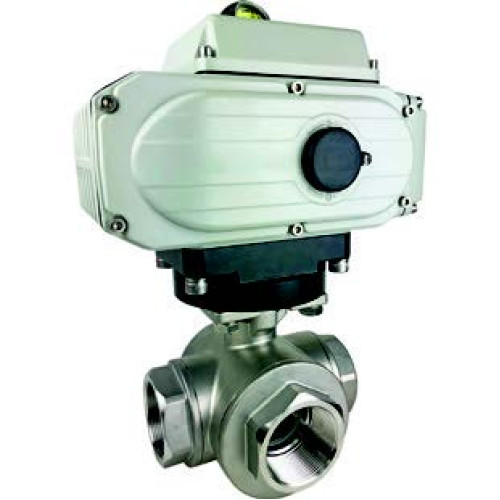 HK3YEAKV-DN50 ELECTRIC ACTUATOR 3 WAY STAINLESS BALL VALVE 2'' A1000 12-24 VDC