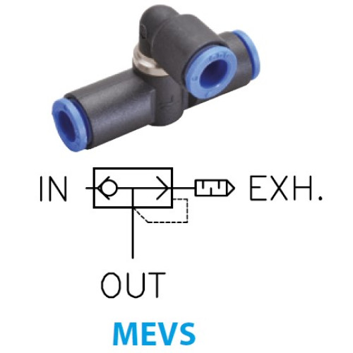 MEVS 0606 QUICK EXHAUST VALVE WITH EXHAUST OUTLET 6 mm 