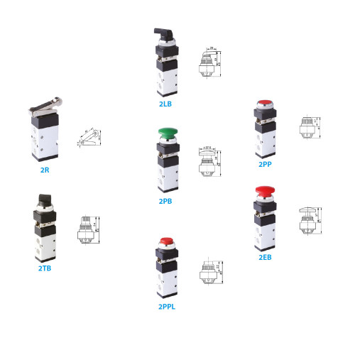 MSV98 32 1LB 1/8" 3/2 MECHANICAL CONTROLLED PNEUMATIC VALVE Tip Latch - Latch 1/8" Latch-Latch