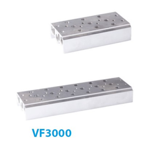 VF3000M-5F 1/4" ALUMINUM VALVE PLATE 5/2-5/3 Five 1/4" 5/2-5/3 Quintuple