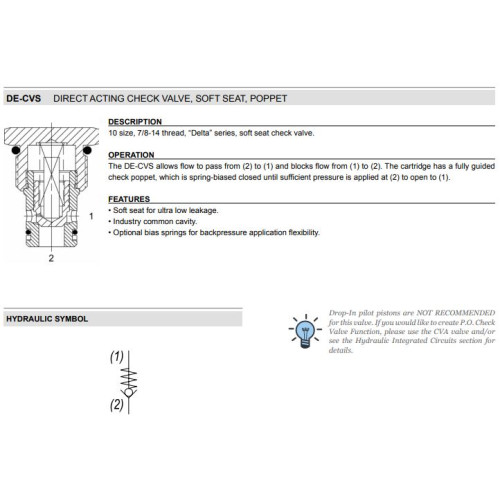 DE-CVS STANDARD - SOFT SEAT Mechanical Directional Check Valve