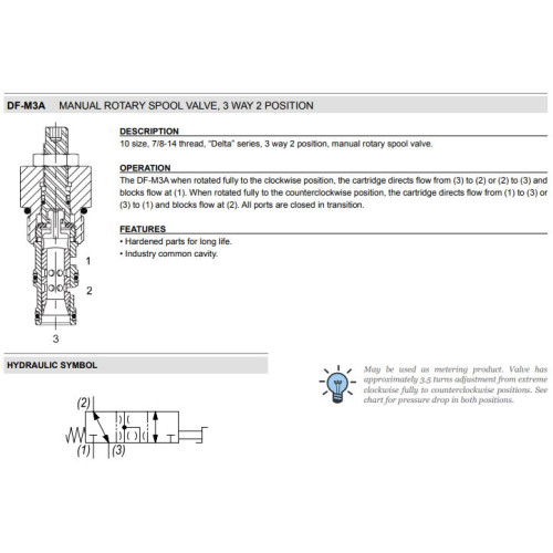 DF-M3A 3W2P Rotary Mechanical Directional Valve