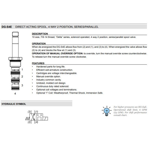 DG-S4E SERIES/PARALLEL Solenoid Directional Valve 4W2P Spool 