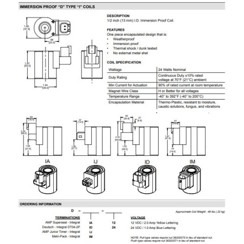 DI IMMERSION PROOF Coil
