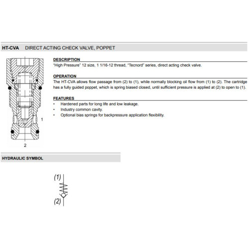 HT-CVA STANDARD Mechanical Directional Check Valve