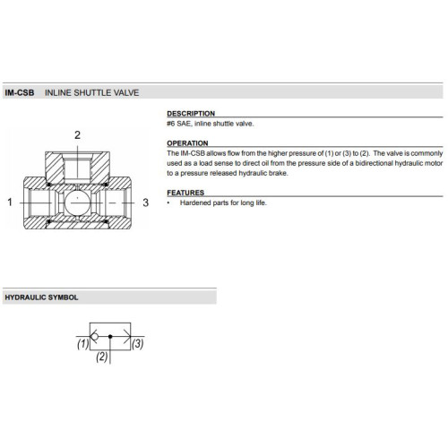 IM-CSB SHUTTLE Mechanical Directional Valve