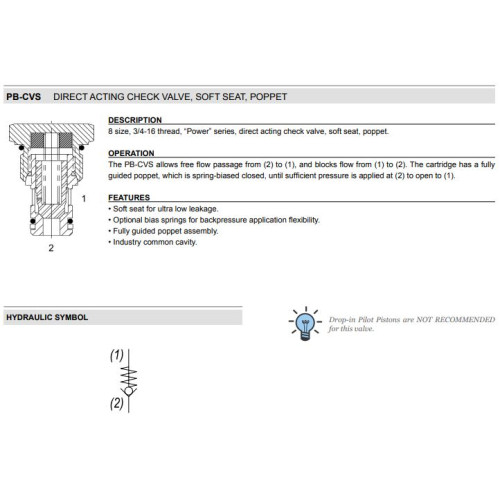 PB-CVS STANDARD - SOFT SEAT Mechanical Directional Check Valve