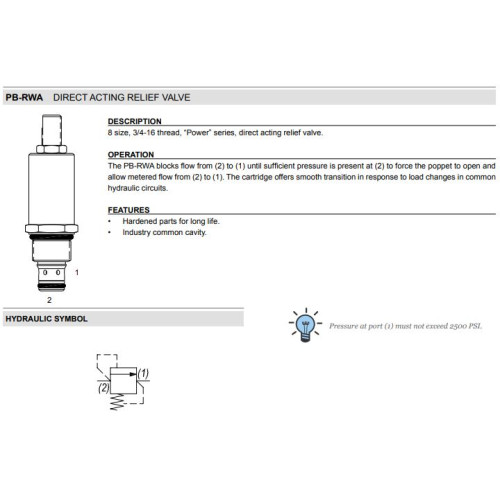 PB-RWA DIRECT ACTING Relief Mechanical Pressure Valve