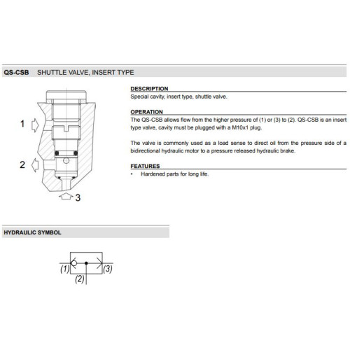 QS-CSB SHUTTLE Mechanical Directional Valve