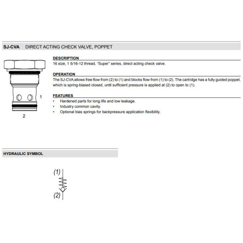 SJ-CVA STANDARD Mechanical Directional Check Valve