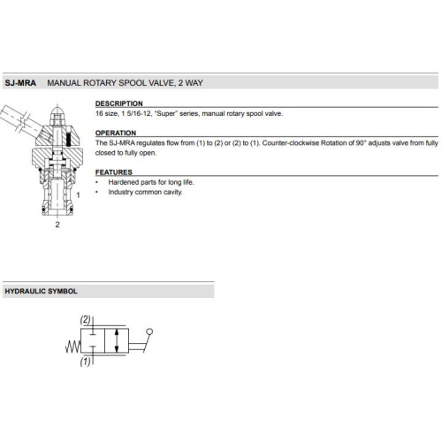 SJ-MRA 2W2P Rotary Mechanical Directional Valve