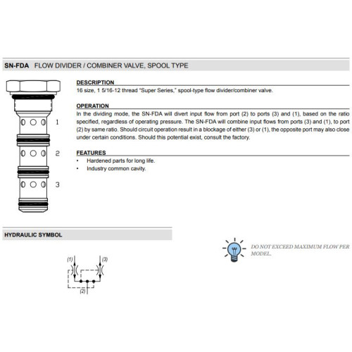 SN-FDA STANDARD ACCURACY Mechanical Valve Flow Divider/Combiners