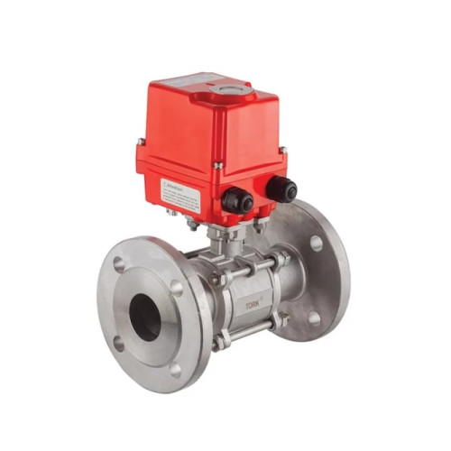 EAV 905.25 AC DN25 2-Way Electric Actuated 3-Piece Flanged Stainless Steel Ball Valve 220V AC - Domestic (PN16)