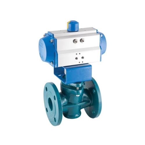PAV 915.65 DA DN65 Pneumatic Actuated Flanged Plug Ball Valve