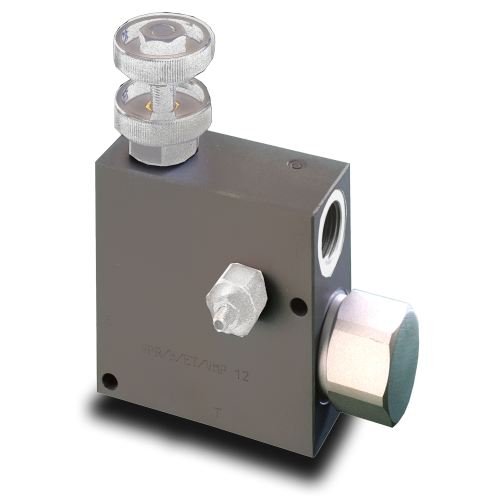 VPR/3/ET/VMP 1/2" PRESSURE ADJUSTABLE-PRESSURE SENSITIVE 3-WAY CHECKLESS SPEED ADJUSTMENT VALVE